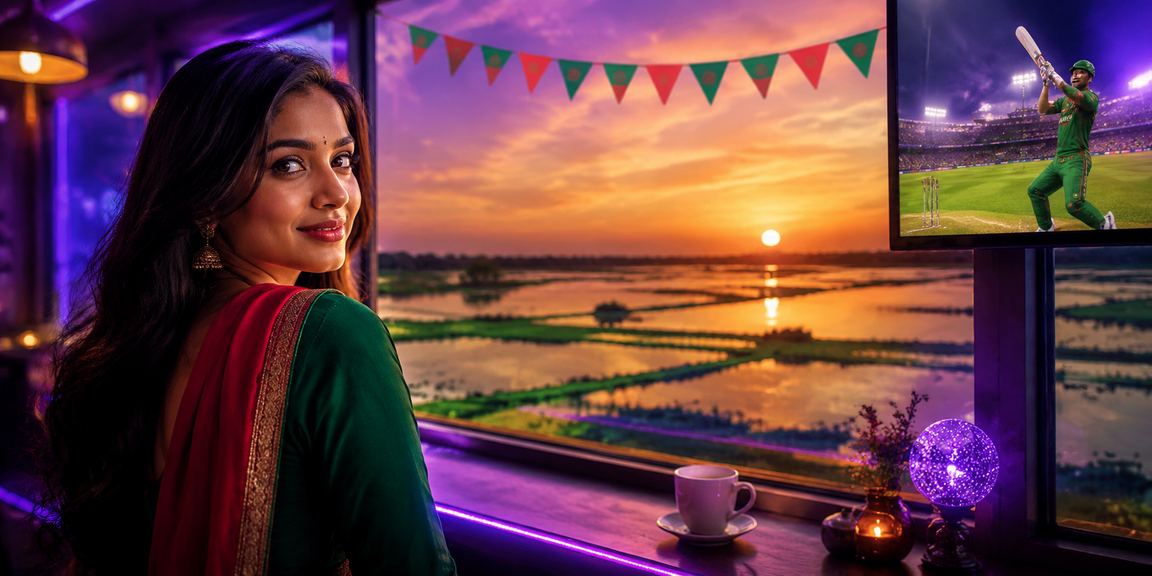 টাঙ্গুয়ার হাওরের প্রাকৃতিক পরিবেশে ক্রিকেট বেটিং উপভোগ করছেন একজন খেলোয়াড়